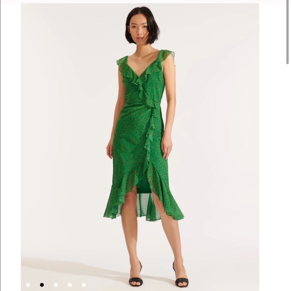 Veronica Beard Ruffle Trim Petal Silk Dress NWT - Picture 2 of 12